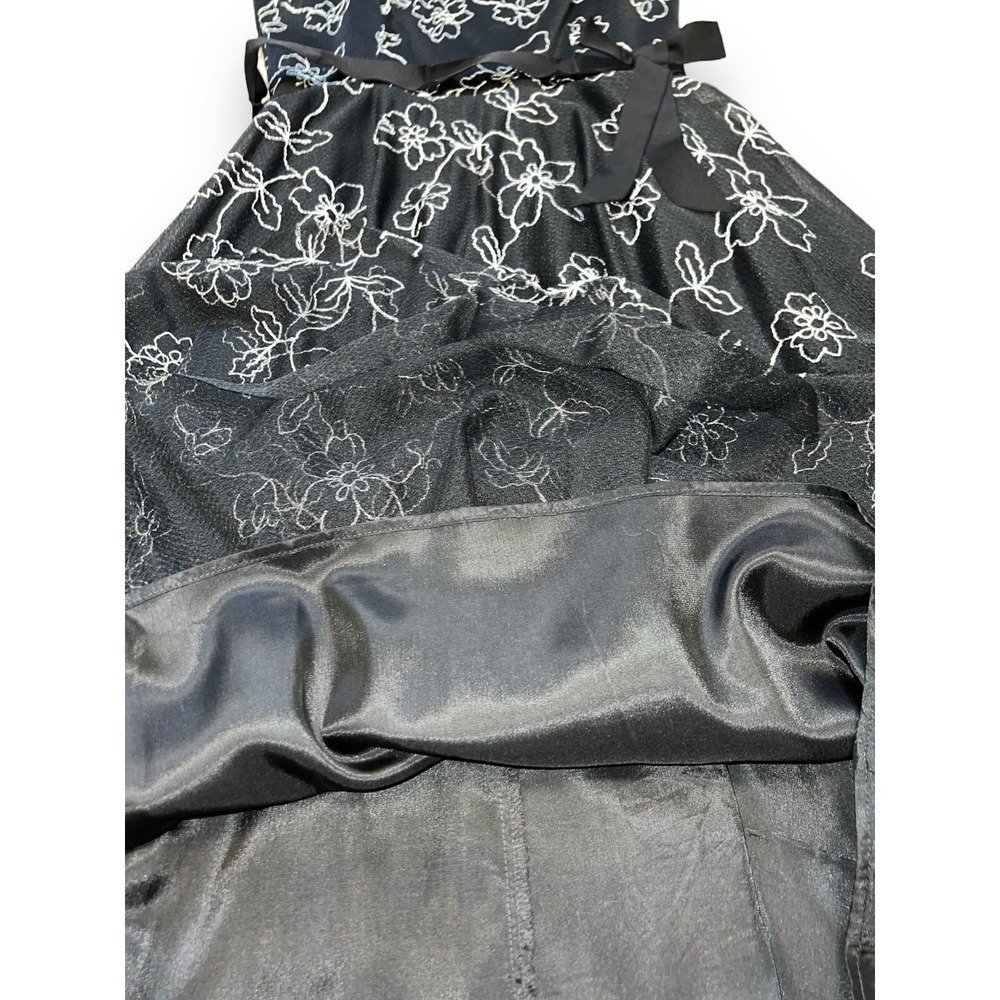 Laundry by Shelli Segal Black Floral Embroidered Mesh Midi Dress Size 6 E5475 - Picture 16 of 16